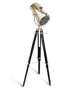 Nautiicalmart industrial designer&#39;s chrome finish wooden tripod floor la... - €191,20 EUR