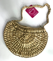 Xhilaration Beaded Hobo Shoulder Bag Natural Color Wood Bead Vintage 2001 Target - £21.97 GBP
