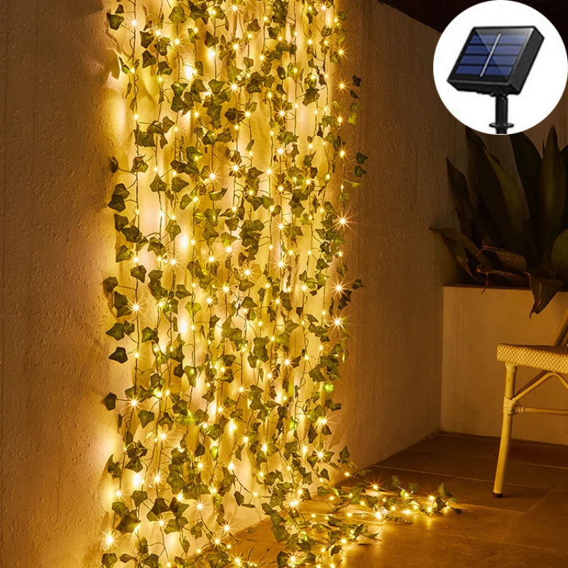 New Solar Powered LED String Lights with Maple Green Leaf flower and Flower Vine - £154.50 GBP