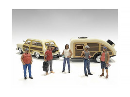 Campers Series 5 piece Figure Set for 1/24 Scale Models American Diorama - £46.30 GBP