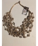 Gardenia glass pearl nine strand necklace multi color new - $60.50 CAD