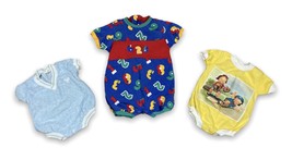 Vtg Lot Of 3 Infant Jumpsuit Color Block One Piece Romper Campbells Terr... - £23.34 GBP
