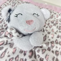 Bear Lovey White Carters Plush Pink Cheetah Print Security Blanket 13x13.5 - £14.05 GBP