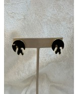 Jelly Fish Earrings Black Enamel &amp; Gold Tone Adorable! - $110.20 MXN