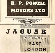 1954 Powell Jaguar London Car Dealership Advertisement Automobilia E89G2 - $19.99