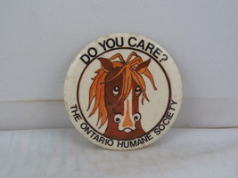 Vintage Cause Pin - Ontario Humane Society Horse Cartoon - Celluloid Pin  - £11.79 GBP