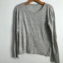 T Alexander Wang Linen T-Shirt XS Light Gray Slouchy Round Neck Pullover... - £25.50 GBP