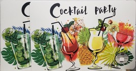 Set of 2 Same Vinyl/Foam Back Placemats (12&quot;x18&quot;) FRUITS COCTAILS PARTY, BH - $12.86