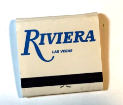 Vintage Riviera Hotel &amp; Casino Las Vegas Nv Unused Wide Matchbook White &amp; Blue - £4.74 GBP