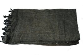 Fair Trade Tibetan Yak Wool Woollen Shawl/Blanket 1.8M x 0.8M (Dark) - £21.35 GBP