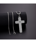 Lord Prayer Cross Pendant Necklace | Stainless Steel Prayer Cross Pendant - $6.89