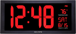 Large Digital LED Oversized Wall Clock with Date, Temperature and Fold- - €124,96 EUR