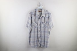 Vintage 90s Streetwear Mens 2XB Distressed Sheer Thin Western Snap Button Shirt - £27.22 GBP