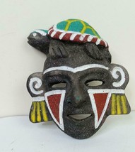 Painted Pottery Mask  with Sea Turtle Folk Art 4.5 Inches - £11.93 GBP