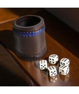 Leather Dice Box Dice Cup with 5 Dot Dice Dice Shaker Dice Roller Dice G... - $35.99