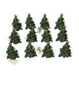 Christmas Tree Napkin Rings Set of 12 Holiday Table Decor Green Tree Rin... - $36.00