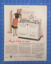 Vintage Print Ad Magic Chef Gas Range St Louis MO Housewife Apron 13.5&quot; ... - £11.78 GBP