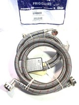 Hot &amp; Cold 6 FT. Stainless Washing Machine 90 Deg End Water Supply Fill Hose Kit - £23.18 GBP