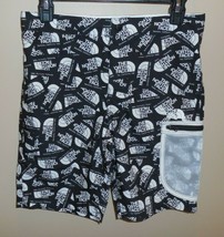 The North Face Boys Large 14/16 High Class V Board Shorts Black White Logo New - $29.65