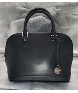 PULICATI BLACK SAFFIANO LEATHER DOME BAG PURSE LARGE MADE IN ITALY Great... - $102.90 CAD