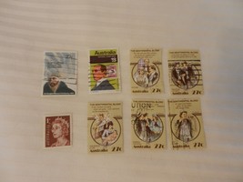 Lot of 8 Australia Stamps 1976-83 Sentimental Bloke, Queen, Mawson, Honisett - £7.82 GBP