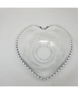 Imperial Candlewick? 400/49H  9 1/2&quot; Heart Shaped SALAD BOWL Leaf Etchings - £31.10 GBP