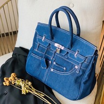 Large Capacity Women Tote Handbag Denim Elegant Lady Shoulder Crossbody Bags Hig - £91.46 GBP