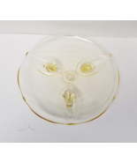 Lancaster Depression Glass Yellow Petal Footed VTG Cake Plate Round Serv... - £13.33 GBP