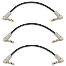 Guitar Patch Cable 1 Ft Instrument Cable 1/4 Inch Right Angle Amp, Pack Of 3 - $39.99