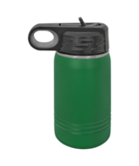 Green 12oz Double Wall Insulated Stainless Steel Sport Bottle w/ Flip To... - £13.95 GBP