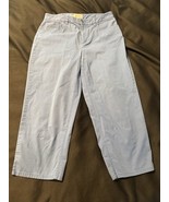 Talbots Women’s Stretch Cropped Pants Size 8 Blue Casual Chino Trousers - $26.00 CAD
