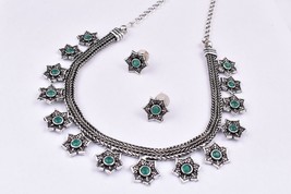 Plaqué Argent Ras Du Cou Déguisement Collier D Bollywood Stylé Fantastiq... - £27.03 GBP