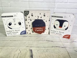 Baby First Soft Book Wee Gallery Cloth Books Panda Penguin Peek A Boo Forest Lot - £35.54 GBP