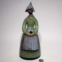Vtg Jie Verk Stad Pottery 12&quot; Woman Bud Vase Figurine Elsi Bourelius Sweden - £31.48 GBP
