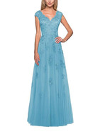 Clothfun Women&#39;s Cap Sleeve Evening Gown Long Fomal Lace Dress with Pock... - $1,849.54 MXN