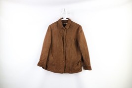 Vintage 50s Streetwear Womens Medium Distressed Lined Suede Leather Jacket USA - £77.83 GBP