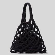Designer Braided crochet net bag Women Casual summer woven beach bucket tote bag - £36.40 GBP