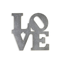 Cheungs Decorative Metal Wall Sign - Love - White Washed Gray Finish - $111.96