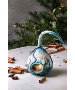 Handmade Felted Christmas Decoration Lantern Lamp with trees owl Winter ... - $61.00