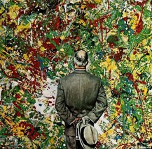 Man Observing Jackson Pollock Norman Rockwell 1979 Print Vintage Repro DWKK15 - £15.73 GBP