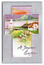Joyouse Easter Lakeside Raphael Tuck Silver Cross 756 Unused DB Postcard H27 - £3.17 GBP