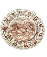 1977 Calendar Plate God Bless Our House Red Alfred Meakin Plate 9&quot; Diameter - $19.75