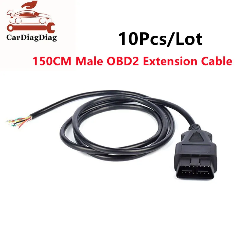 10Pcs OBD 2 16Pin Male  Connector For ELM327 Extension Adapter OBD Cable OBDII E - £181.68 GBP