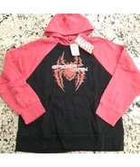 NEW SpiderMan Hoodie boys size LARGE Miles Morales glitch logo Hooded Sw... - $20.50 CAD