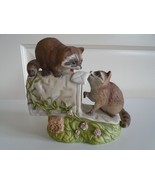 Vintage HOMCO Raccoon Figurine -#1197 Love Letters Mizuno Porcelain HP 1987 - $16.26 CAD