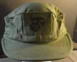 1988 USMC MARINE CORP HOT WEATHER OG 107 8 POINT UTILITY CAP W/ EGA EMBL... - $35.63