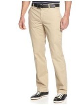Men's Lacoste XL fit khaki chino twill casual cotton dress pants 42 X 35 New - $35.99