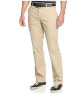 Men's Lacoste XL fit khaki chino twill casual cotton dress pants 42 X 35 New - $35.99