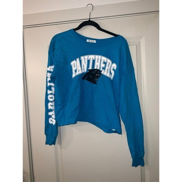 Women's Carolina Panthers '47 Cropped Long Sleeve T-Shirt Size Medium Item image 2