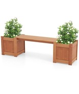 Farmhouse Durable Outdoor Wooden Planter Box with Garden Bench - $4,580.64 MXN